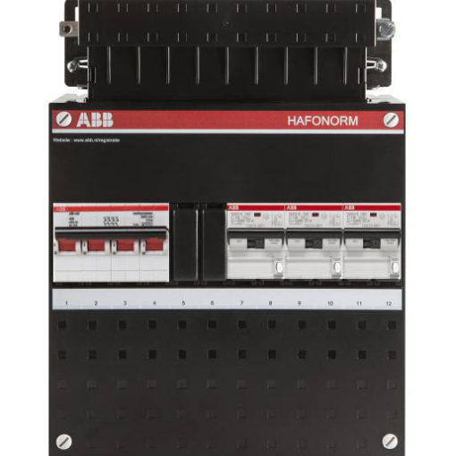 Haf HC300/3+H44 kast met 3 aardlekautomaten 16A 30mA en hoofdschakelaar 4P 40A