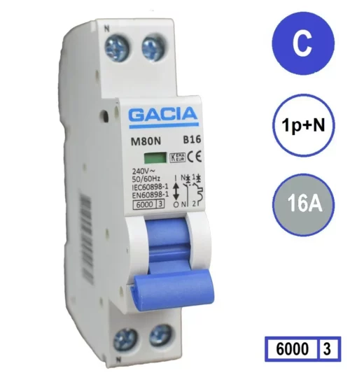 Gacia M80N-C16 automaat 1P+N C16A