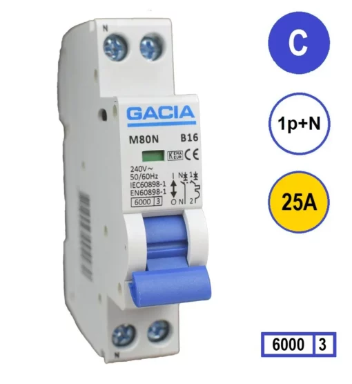 Gacia M80N-C25 automaat 1P+N C25A