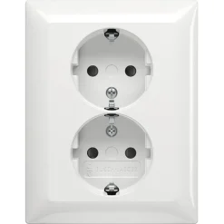 Busch-Jaeger 202 EUJRB-914 Balance dubbele wandcontactdoos randaarde kinderveilig alpin wit